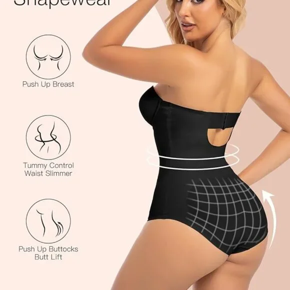 Slimers Strapless Shapewear Seamless Bodysuit